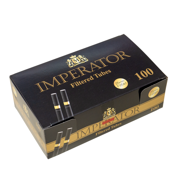 Tuburi tigari IMPERATOR 100 - 25 mm NEGRU ȘI AUR